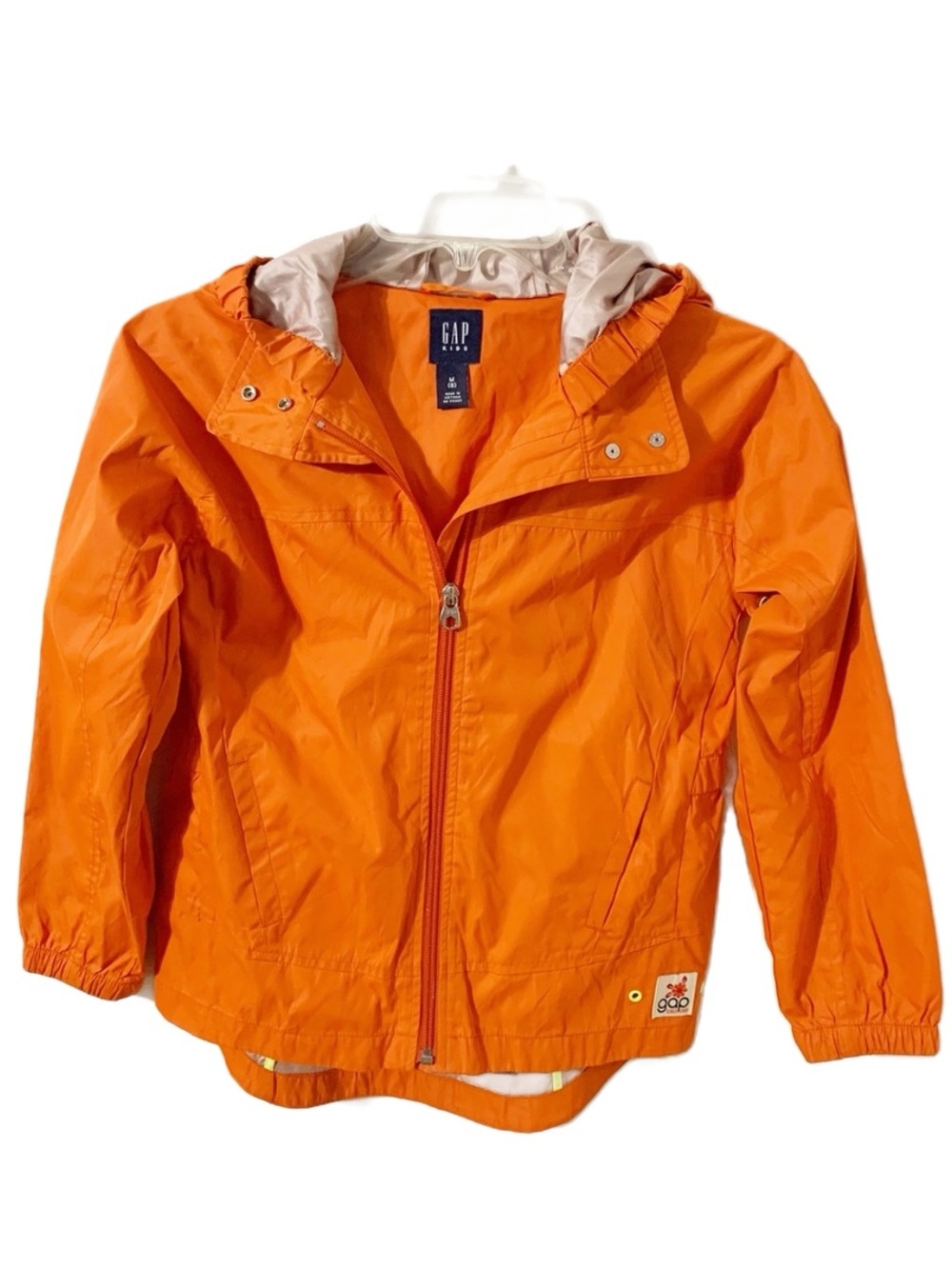 Gap Full Front Zip Hooded Windbreaker Jacket Elastic Cuffs and Cinched Back 🧡